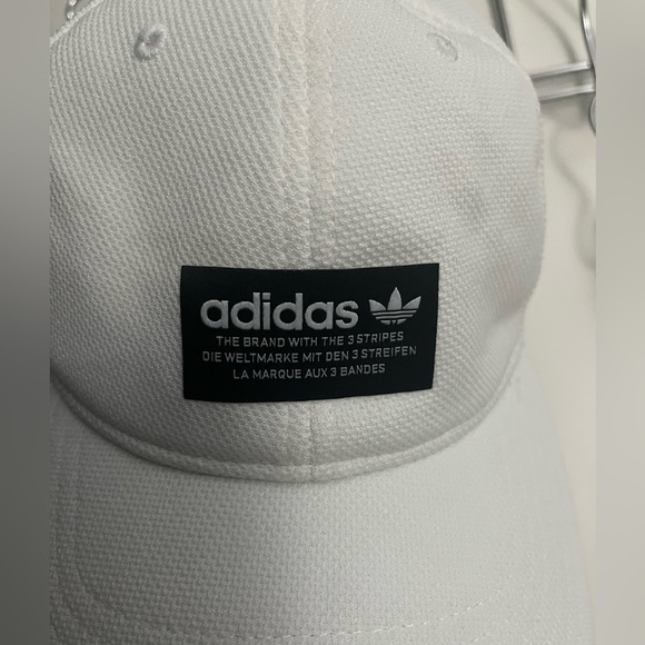 Adidas White Trefoil Logo Cap label ponytail strap back baseball hat - Picture 5 of 6